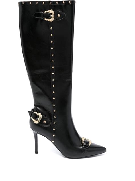 versace jeans couture baroque print boots|Versace Jeans farfetch.